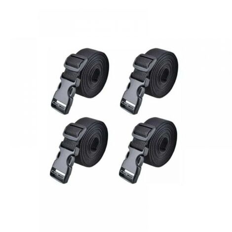 Noir 4 pièces 25180mm Sangle à boucle rapide Sangle de fixation plastique Sangle à cliquet pour fixation bagage (1/5)