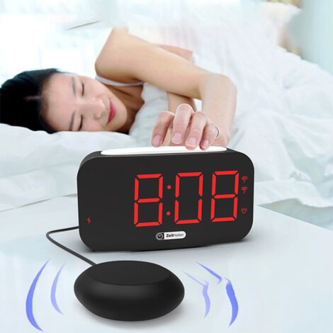 Réveil Vibrant Avec Agitateur De Lit Pour Gros Dormeurs - 3 Niveaux De Vibration, Gradation Lumineuse, Port USB