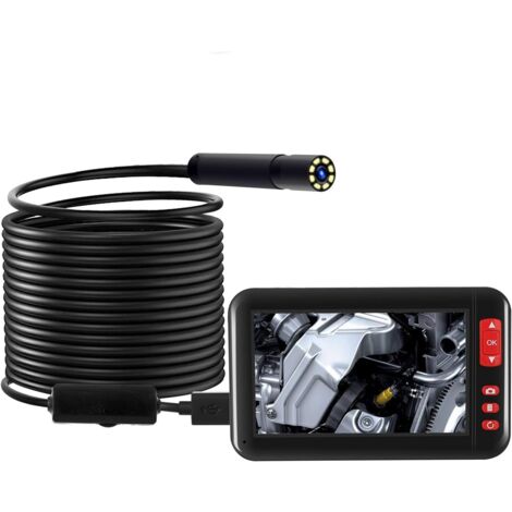 Endoscope industriel MASO 10M 4.3"écran LCD couleur F200 caméras d'inspection endoscope étanche 1080P HD avec sonde à 8 LED USB rechargeable (1/5)