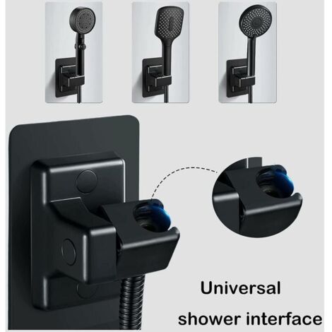 Support de pommeau de douche sans perçage - Pivotant à 360° - Réglable - Universel - En plastique ABS - Pour pommeau de douche