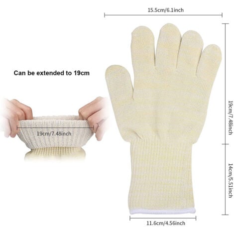 1 Paire Gants de Barbecue Gant Anti-Chaleur Taille Univers Grill - Gants de Cuisines Résiste Jusqu'à 500°C Gants de Four pour BBQ, Grillades, Cuisson au Four, Cheminée, Gants de Soudeur