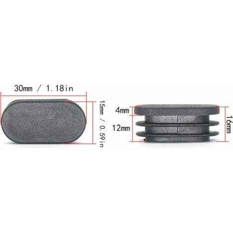 Embouts en plastique pour pieds de meubles Embouts ovales pour pieds de chaises Embouts en plastique pour pieds de meubles Embouts ovales pour chaises de trampoline 20 pièces (15x30mm)
