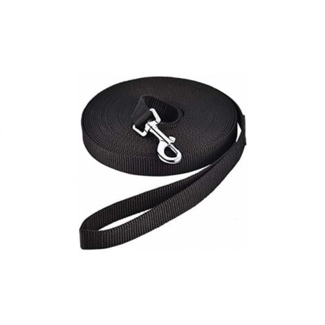 Laisse pour Chien (10m Noir), Laisse de Dressage Chien avec Poignée Longe Chien Longue Sangle en Nylon Mains Libre pour Petits à Grands Chiens Animal de Compagnie Promenade Jogging (1/5)