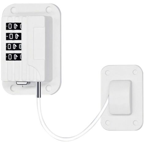 Blanc 2 pièces, serrure de réfrigérateur, serrure de mini-réfrigérateur avec code numérique, adaptée aux armoires, tiroirs, placards, fenêtres et réfrigérateurs (1/5)