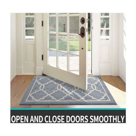 Paillasson Antidérapant,Tapis de Porte Intérieur et Extérieur Absorbant et Résistant,Tapis d'entrée Lavable en Machine,Anti-Poussière - 60 x 90 cm,Gris
