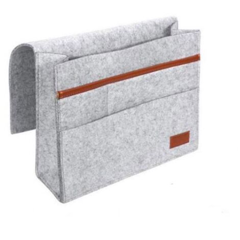 Sac de rangement de chevet en feutre avec poches, organiseur à suspendre pour bureau, canapé-lit, téléphone, magazines, tablette, télécommandes (1/5)
