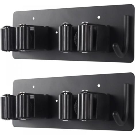 Support De Vadrouille - Double Buckle White - PVC - Adhésif - Crochets Polyvalents - 1 Pc