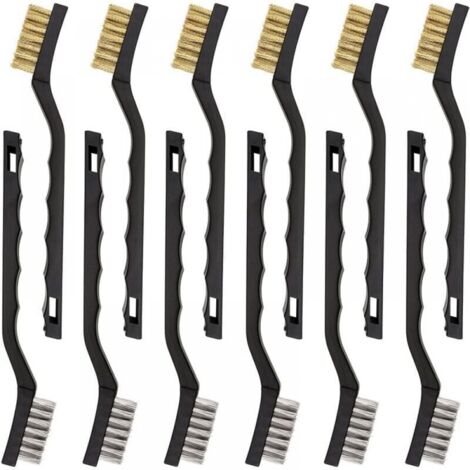 Lot de 12 Mini Brosses Métalliques en Acier Inoxydable Brosse pour Nettoyage en Laiton pour Nettoyer Frottement et Rouille des Scories de Soudage (1/5)