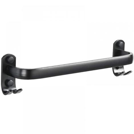(Black, 40cm) Bathroom Towel Rack Towel Bars Wall Mounted Towel Holder with Hooks, for Kitchen, Bathroom, Toilet, Hotel Office (1/5)