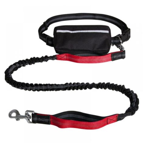 (Red) Dog Leash for Running Hands Free Dog Leash Dog Leash Kit Running Dog Leash Belt No Pull Leash with Belt Bag Handle Stitching (1/5)