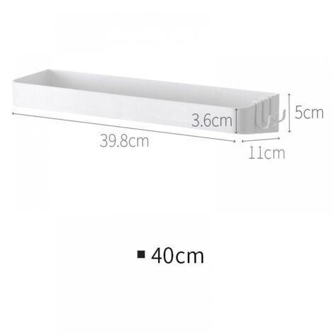 Set of 2 Shower Caddy, Shower Shelf Without Drilling, Wall Shelf with 6 Removable Hooks, for Bathroom, Kitchen, White (1/5)