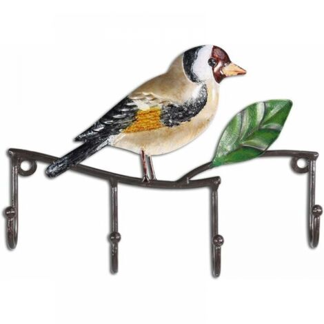 Bird Key Holder Hook Door Hook Decorative Vintage Design Hanger with 4 Hooks Metal Wall Decor (1/5)