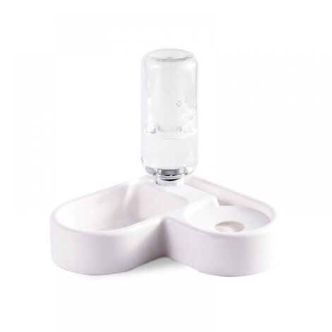 (White)2 in 1 Automatic Pet Water Fountain Food Dispenser (1/4)
