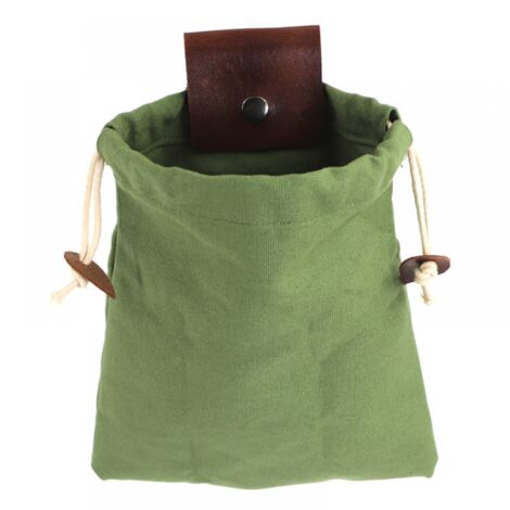 (Green) Foldable Fruit Picking Pouch Oxford Cloth Fruit Picking Bag Heavy Duty Tool Bag with Leather Cover for Outdoor Camping/Picnic/Hiking (1/4)