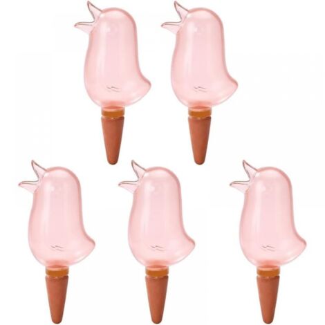 (Desert Red) 5pcs Self Watering Stakes, Cute Bird Plants Automatic Watering Spikes for Indoor Outdoor Plants and Potted Flowers (1/5)