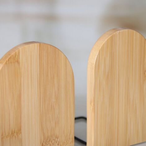 (13×9.5cm) 2 Pieces Wooden Bookends, Non-Slip Book Ends, Book Block, Book Shelf, Book Divider, Book Holder for Offices, Schools, Bookstore and Library