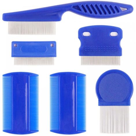 (6pcs) Dog Flea Comb Dog Cat Grooming Comb Pet Stain Combs Fine Tooth Grooming Removal Tool (1/5)