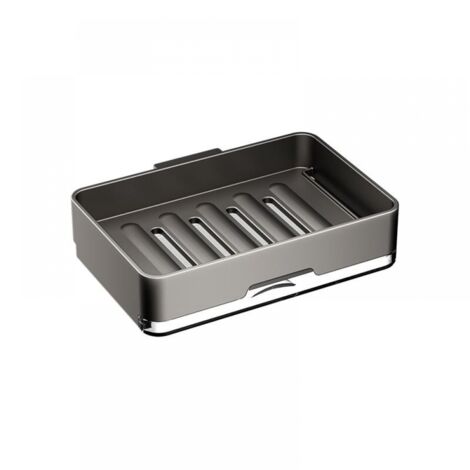 Adhesive Soap Dish Bathroom Shower Soap Holder Plastic Wall Mounted Soap Tray No Drilling Soap Holder with Drain (1/5)