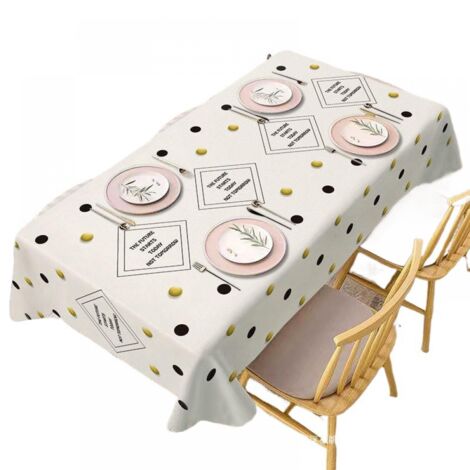 140x140cm Rectangular PVC Tablecloth Waterproof Stain Resistant Easy Care Modern Vinyl Tablecloths Decor, for Dining Table Picnic Party Garden (1/5)