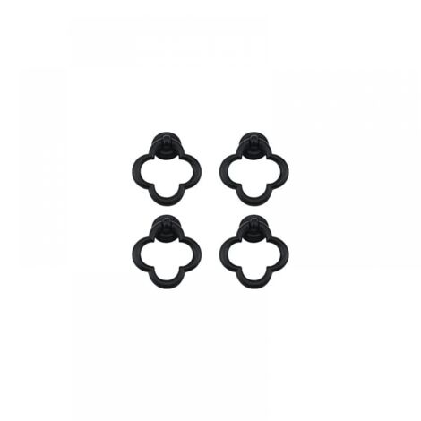 Set of 4 Single Hole Feather Shape Cabinet Knobs Matte Black (1/4)