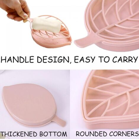(Pink,Green)2 Pieces Bathroom Soap Dish, Practical Soap Box, Plastic Soap Box, Easy Cleaning Soap Holder, Solid Soap Holder for Home, Kitchen, Travel, Camping