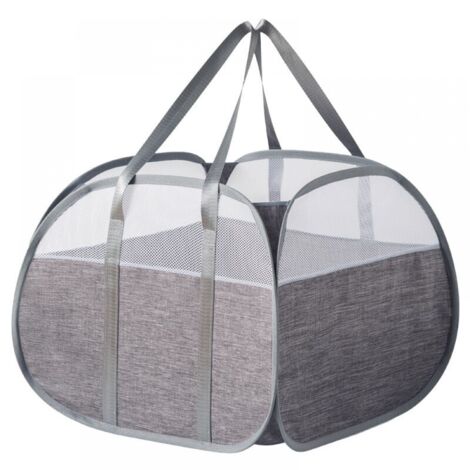 (gray) 505036cm 90 L Large Pop Up Laundry Basket, Collapsible Mesh Laundry Hamper, Large Pop Up Laundry Basket Collapsible Laundry Basket with Two Shoulder Strap Handles for Bedroom and Bathroom (1/5)