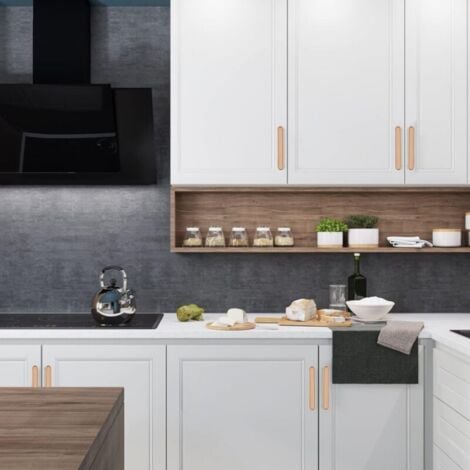 poignées de meuble en entraxe 96mm (Hêtre),6 pièce poignée de meuble Poignée en bois-Poignées d'armoire en Bois poignée de meuble cuisine