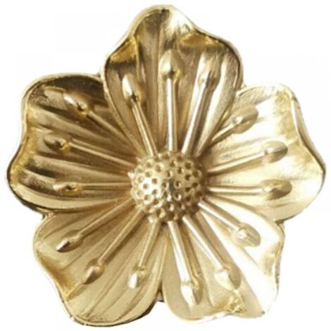 (6PCS)Poignée de Poignée de Poignée de La Poignée de L' Armoire de Fleur: Boutons de Placard en Laiton Boutons de Poignée de Tiroir pour Meubles Tiroir de Placard de Cuisine (1/5)
