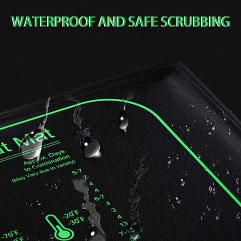 Tapis Chauffant Pour Semis 50W - 25x52,5 Cm, Avec Thermostat Réglable 20-45°C, Pour Plantes Et Reptiles