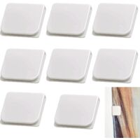 Blanc - Lot de 8 clips autocollants pour rideaux de douche - Résistant aux éclaboussures - Résistant au vent - Ne nécessite aucun perçage - Protection contre les bouchons - Accessoires de salle de bai
