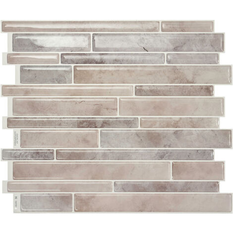 Smart Tiles Milano Todi - crédence adhésive beige gris x4 - 29.33 x 24.45 cm