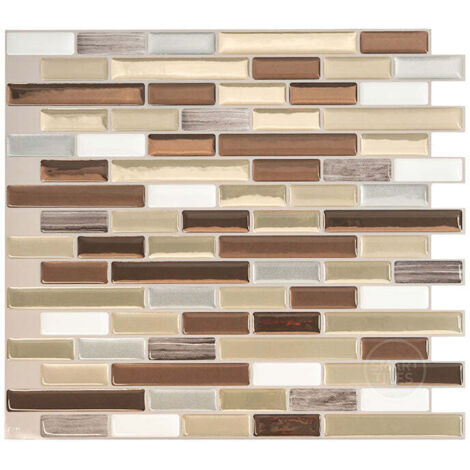 Smart Tiles Muretto Durango - crédence adhésive beige marron x4 - 25.92 x 23.11 cm