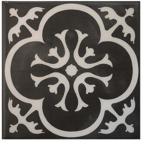 Smart Tiles Vintage Girona Nera - carreaux de ciment adhésif noire x4 - 22.86 x 22.86 cm