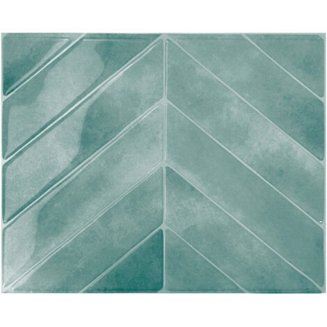 Smart Tiles Chevron Taby - carrelage adhésif mural bleu vert x4 - 29.02 x 22.86 cm