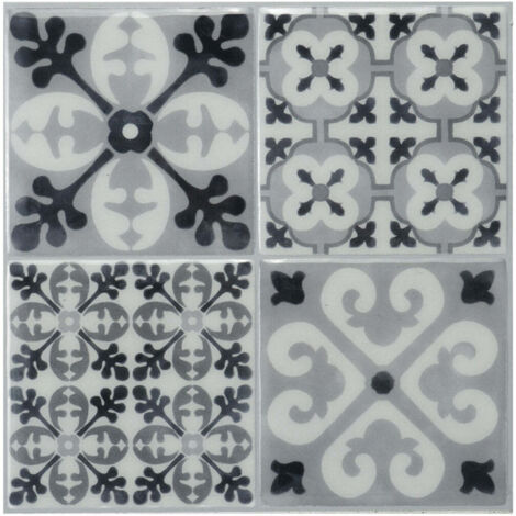 Smart Tiles Vintage Bartoli - carreaux de ciment adhésif multicolore x4 - 22.86 x 22.86 cm