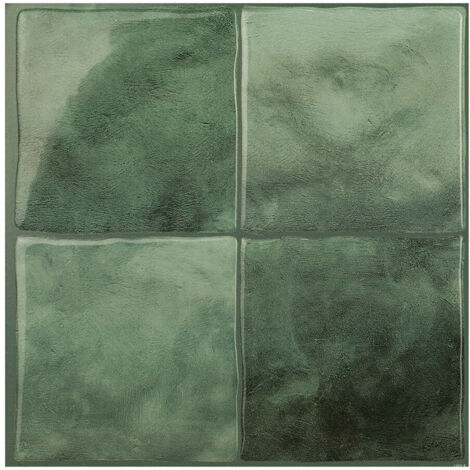 Smart Tiles Zellige Taza - zellige adhésif verte x4 - 22.86 x 22.86 cm