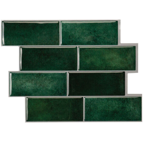 Smart Tiles Metro Fiona - crédence adhésive verte x4 - 29.34 x 21.28 cm