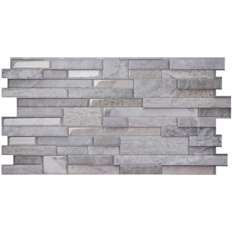 Smart Tiles Pietra Pozzuoli - parement adhésif mural grise x2 XL - 57.55 x 29.43 cm