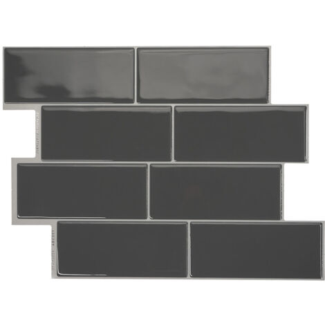 Smart Tiles Metro Grigo - crédence adhésive grise x4 - 29.34 x 21.28 cm