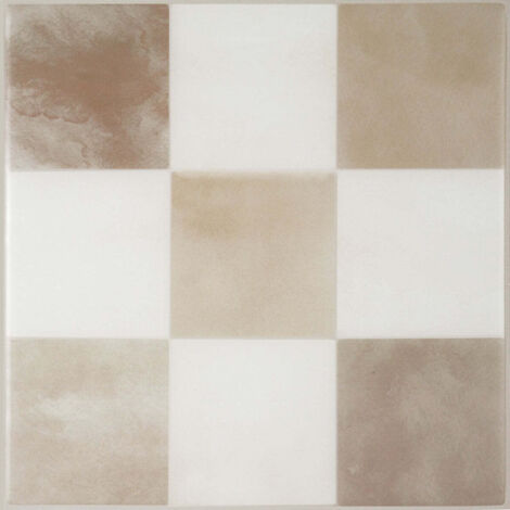 Smart Tiles Damier Luxor - Crédence adhésive beige/ivoire x4 - 19.69 x 19.69 cm