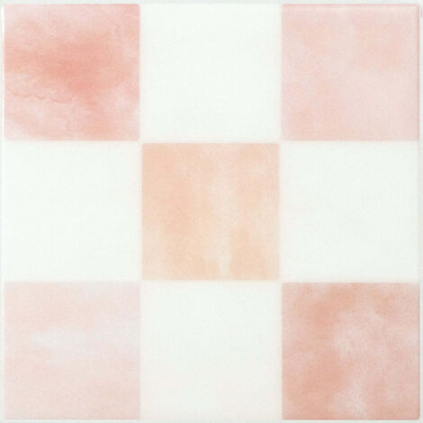 Smart Tiles Damier Petra - Crédence adhésive blanche rose x4 - 19.69 x 19.69 cm