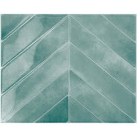 Smart Tiles Chevron Taby - carrelage adhésif mural bleu vert x4 - 29.02 x 22.86 cm
