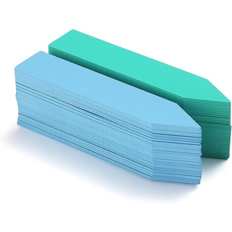 Wasserdichte Kunststoff-Pflanzenetiketten für Gartengärtnereien, einfache Unterscheidung von Pflanzenarten, wiederverwendbare Pflanzenetiketten (blau und grün)