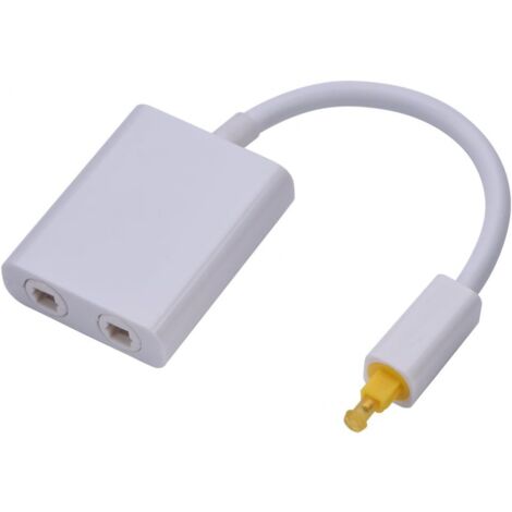 1-teiliger weißer Glasfaser-Splitter, digitaler Glasfaser-Audio-Splitter mit zwei Anschlüssen, verbindet problemlos mehrere Komponenten (1/5)