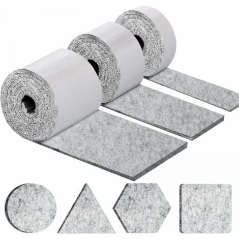 Selbstklebende Möbelgleiter, Möbel-Stuhlgleiter, 3 Rollen (100 x 10 cm + 100 x 5 cm + 100 x 2 cm), Stuhlpolster, 4 mm dicker Filzgleiter