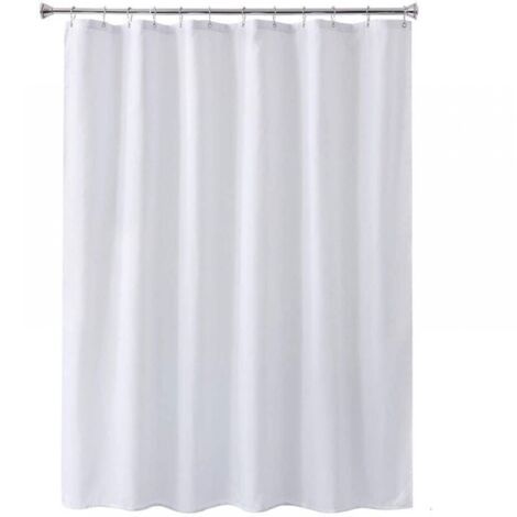 1 Stück 80 x 180 cm, weiß, weißer Duschvorhang, wasserdicht und schimmelresistent, Badezimmervorhänge mit rostfreien Ösen und Haken