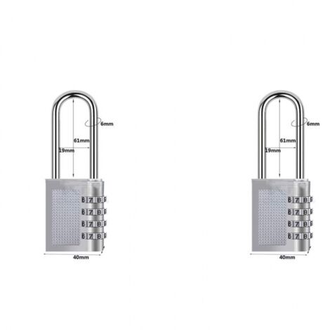 [2 Stück] 4-stelliges Zahlenschloss, wasserdichtes Zahlenschloss, wasserdichter Zahlenverschluss aus Metall und plattiertem Stahl (17B-L Electric White) (1/5)
