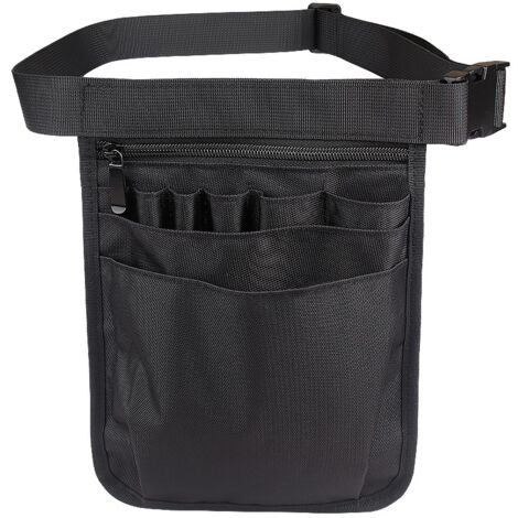Krankenschwester-Tasche, multifunktionale Werkzeugtasche, Gürtel, Werkzeugtasche, Schwarz, Krankenschwester-Zubehör, Aufbewahrungstasche mit verstellbarem Gürtel, Krankenschwester-Gärtner