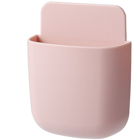 4 Stück rosa Wandmontage-Aufbewahrungsbox für Fernbedienungen, selbstklebender Fernbedienungshalter, Handy-Ladeständer, Halter für Fernbedienung, Bleistift, Handy, Zahnbürste (1/4)