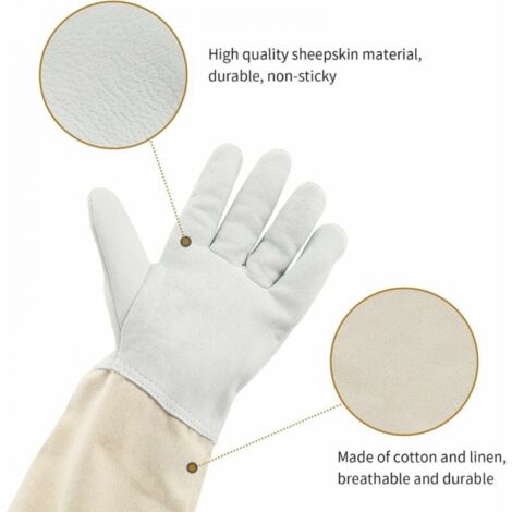 Produktbild von Imkerhandschuhe Pro Mit Atmungsnetz – Ziegenleder, Verlängert – Größen M–XXL, Stichfest